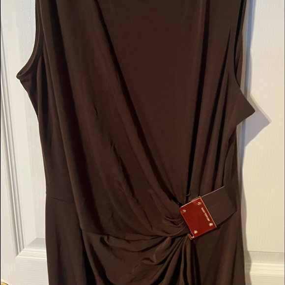 Michael Kors Brown dress w gold buckle size large - Picture 1 of 5